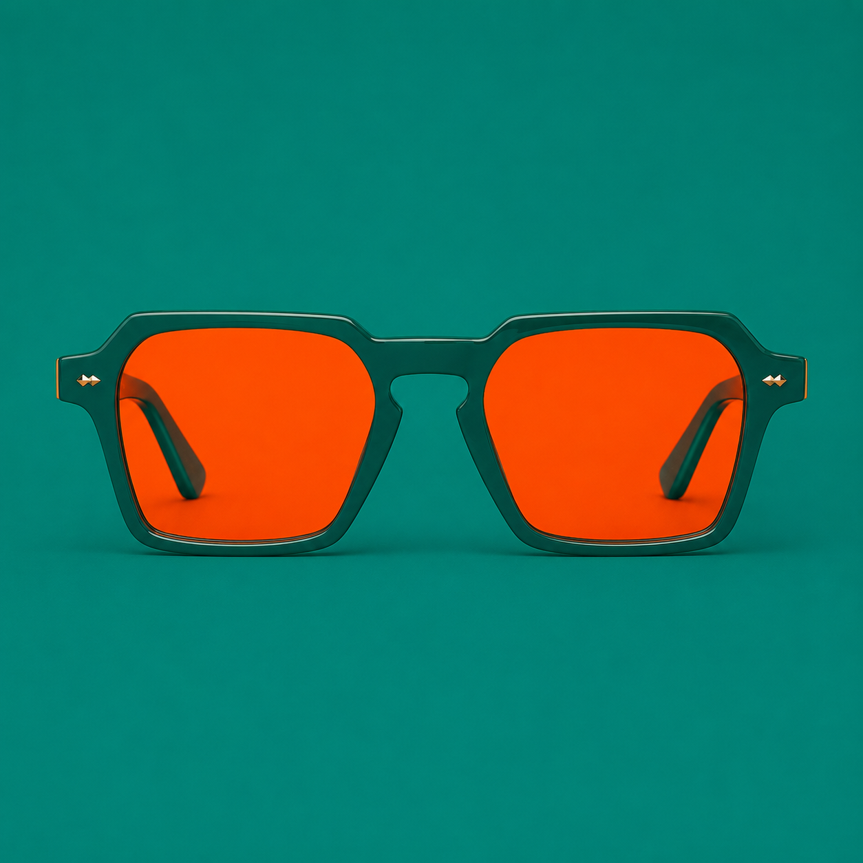 The Streeeeamer for iOS product image: green sunglasses with orange lenses on a teal background